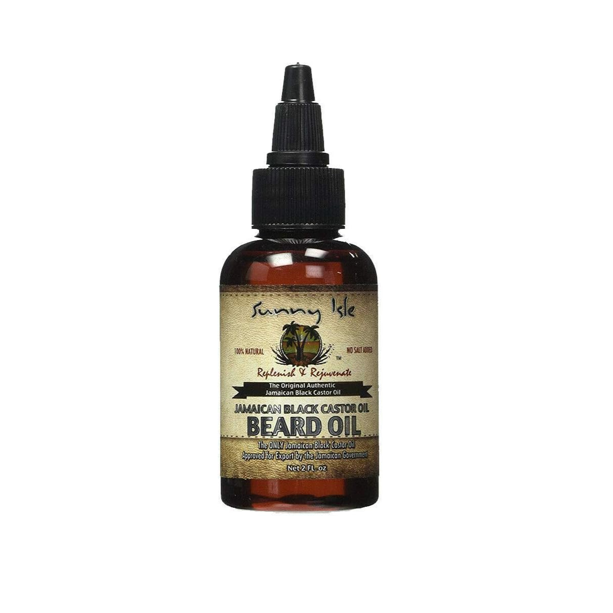 Huile à barbe à l'huile de ricin noire jamaïcaine Sunny Isle Natural 2 oz