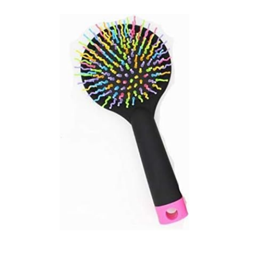 Brosse démêlante et volumisante pour cheveux avec miroir - Petite, noire