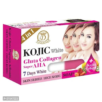 Savon D-Ne Gold Kojic White Gluta Collagen Super Aha Skin Series à haute teneur en Kojic 160 g