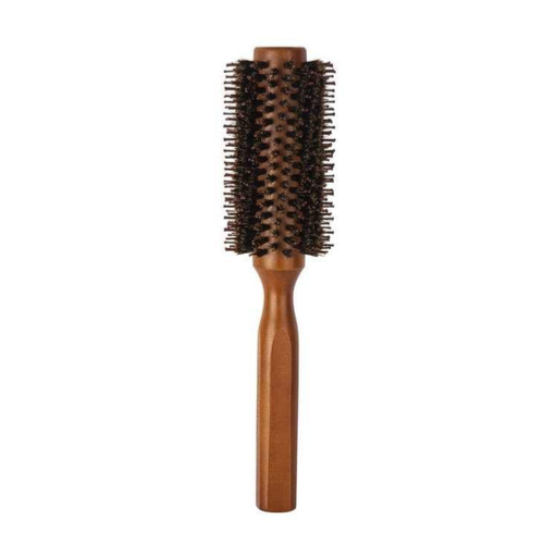 Brosse ronde en poils de sanglier avec manche en bois