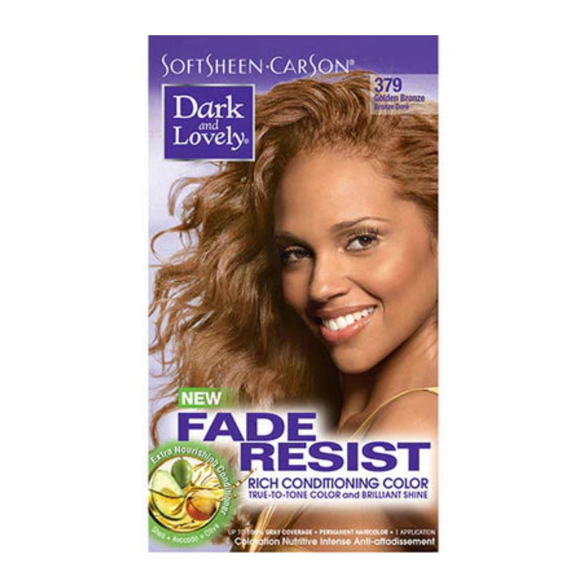 Softsheen-Carson Coloration revitalisante riche, résistante à la décoloration, Dark And Lovely, Bronze doré 379