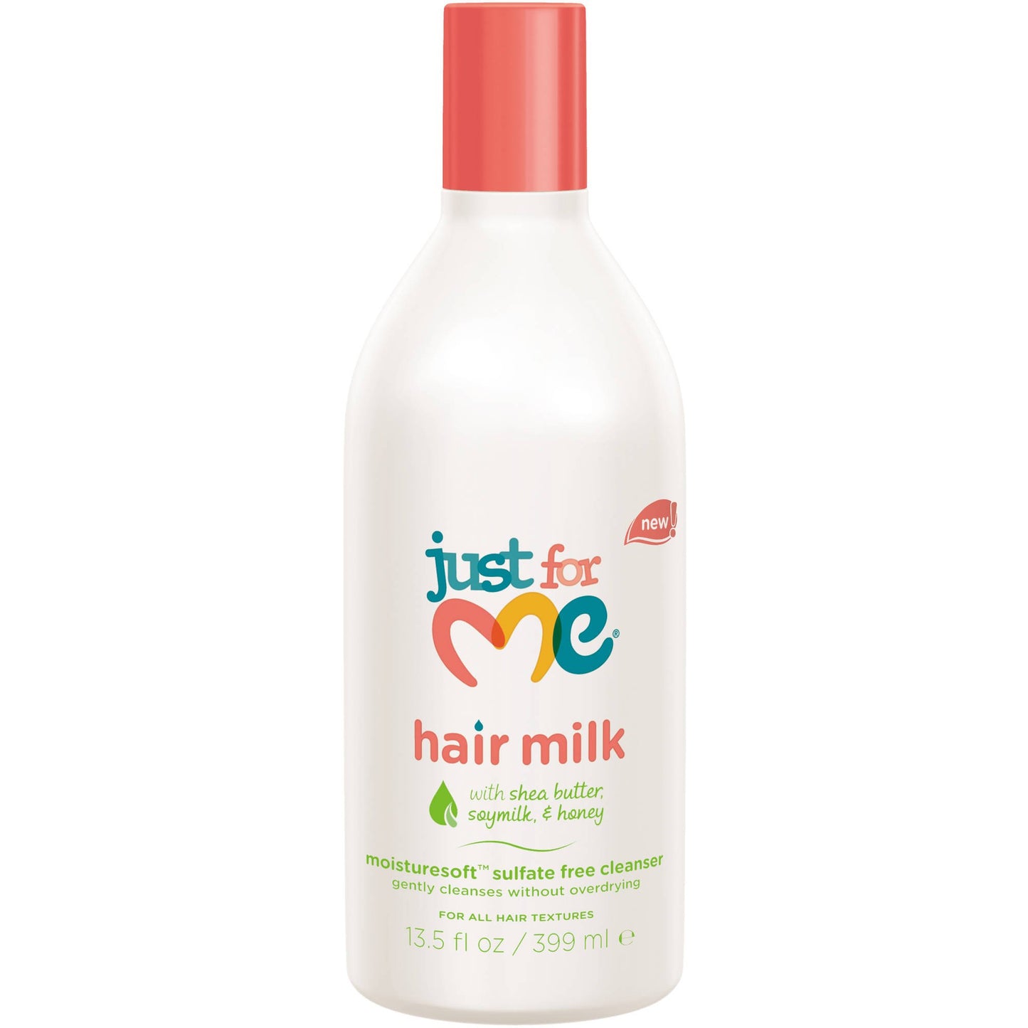 Just For Me Moisturesoft Lait nettoyant naturel sans sulfate pour cheveux, 13,5 onces