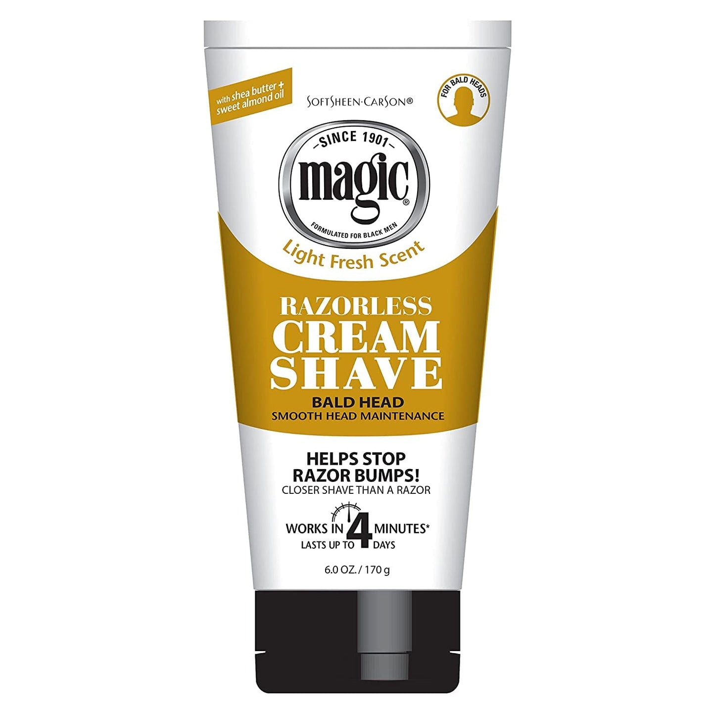 Crème de rasage sans rasoir Magic Light Fresh Perfume Tube de 6 oz