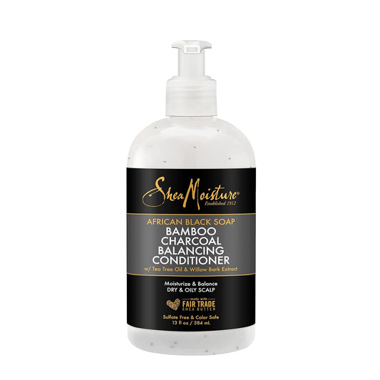 Après-shampoing équilibrant au charbon de bambou et au savon noir africain Sheamoisture 384 ml