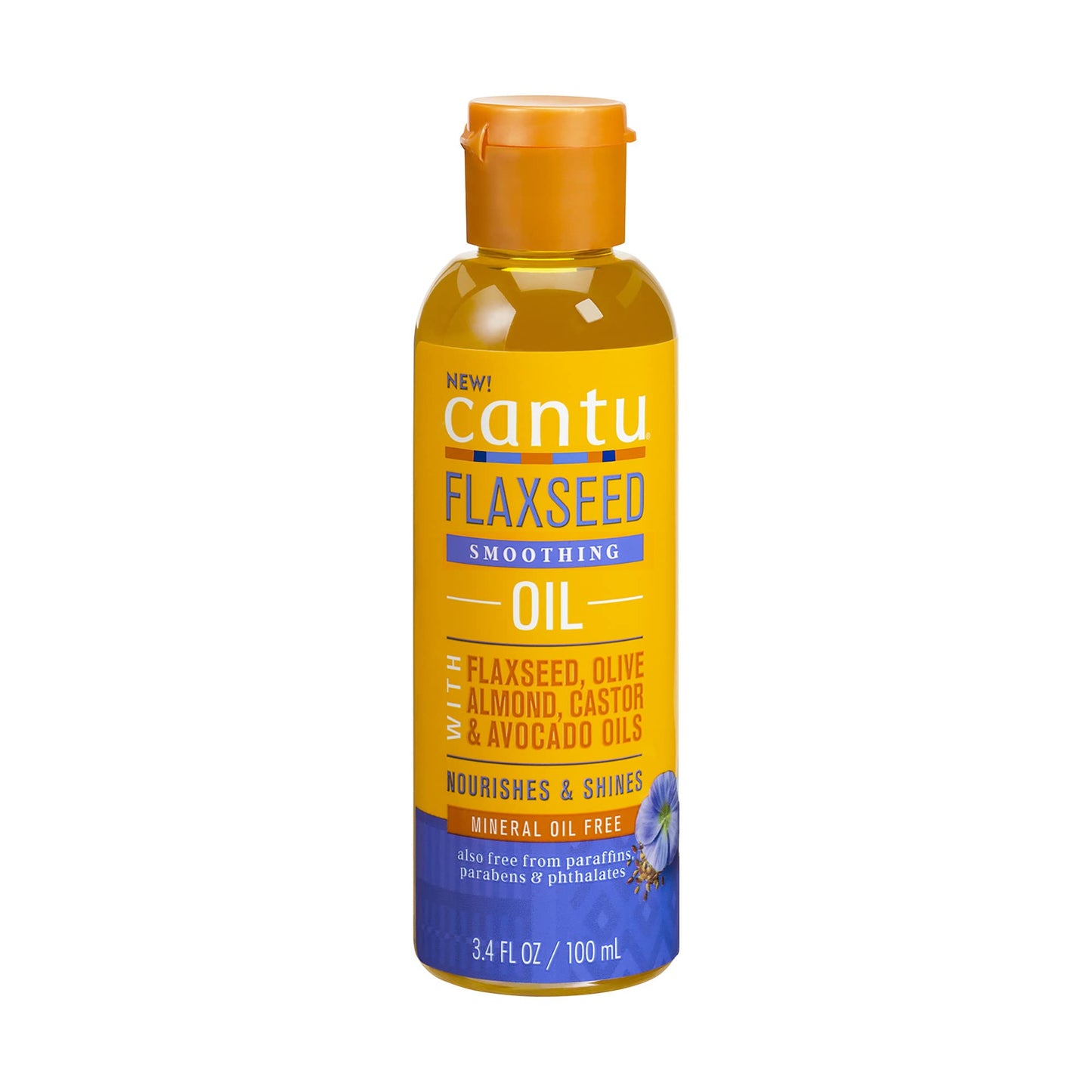 Huile lissante aux graines de lin Cantu avec huiles de lin, d'olive, d'amande, de ricin et d'avocat 100 ml