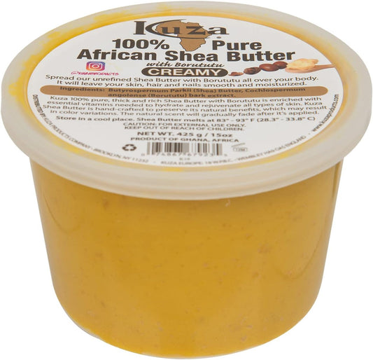 Beurre de karité crémeux 100 % africain Kuza 15 oz par Kuza