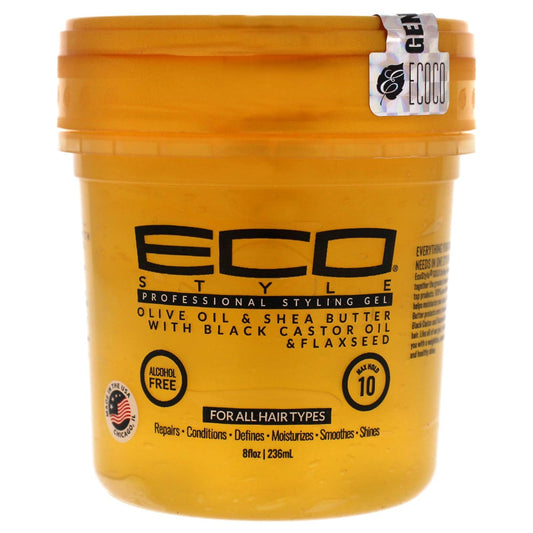 Gel Eco Style Ecoco - Huile d'olive et beurre de karité Huile de ricin noire et graines de lin
