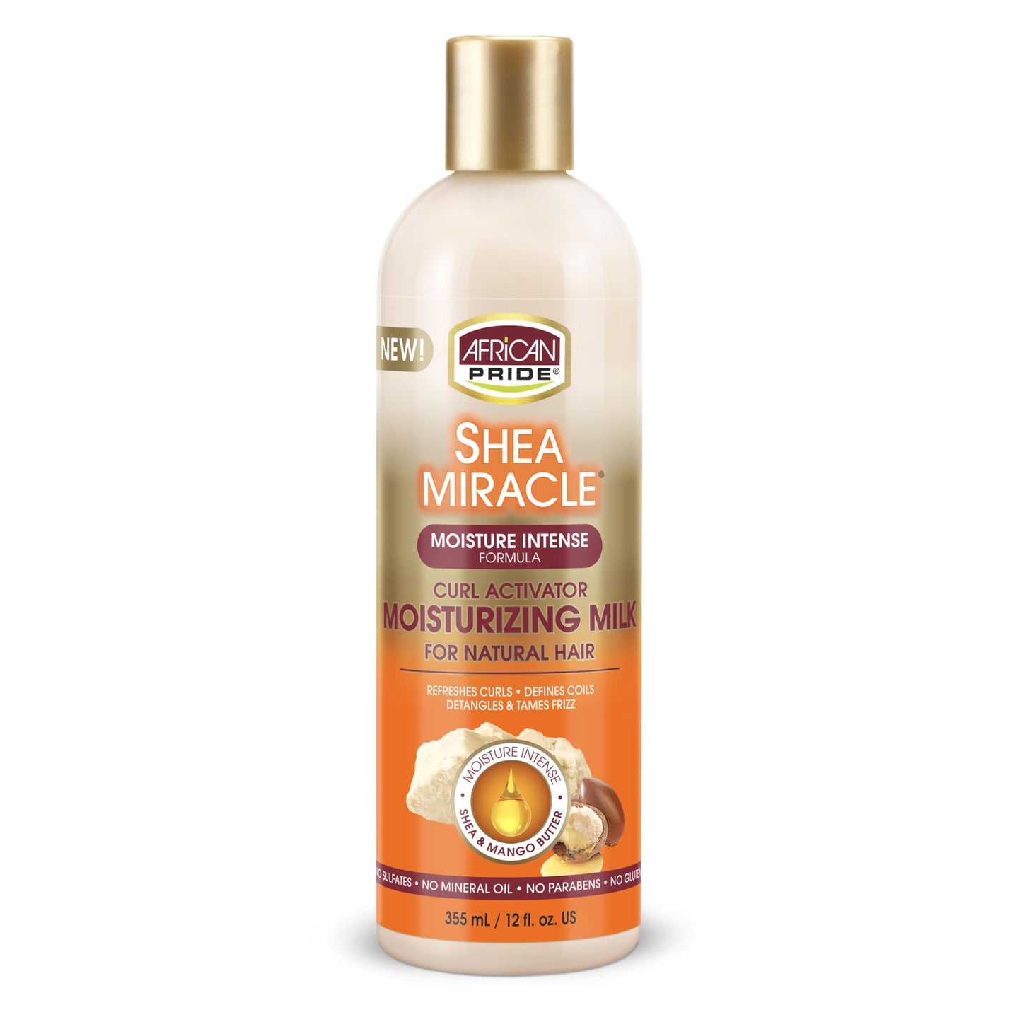 Crème hydratante pour cheveux bouclés soyeux Miracle au beurre de karité African Pride 12 oz
