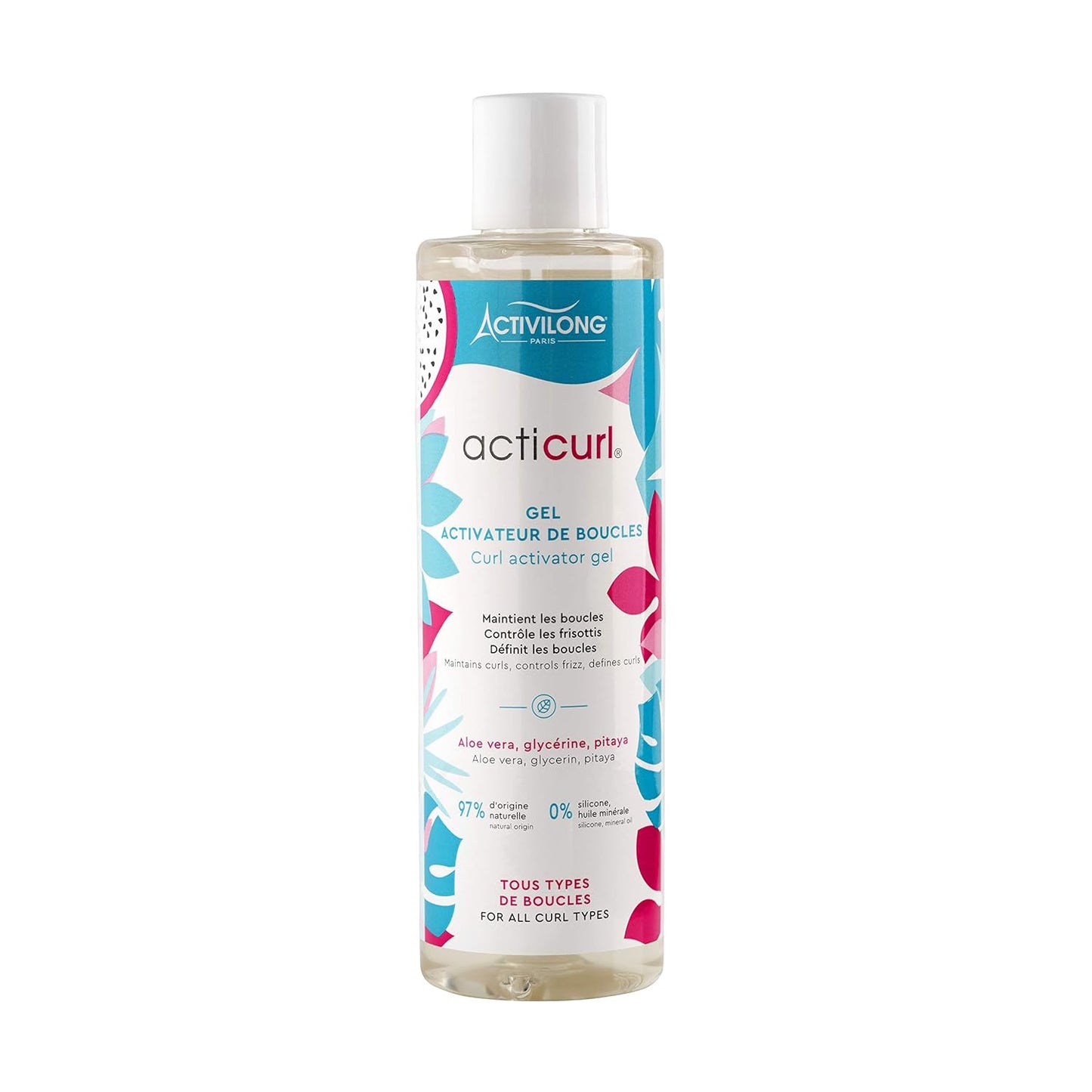 Gel Activateur de Boucles Acticurl Aloe Vera Glycérine Pitaya - Tenue et Définition Parfaites Pour des Boucles Brillantes et Sans Frisottis - 260 Ml