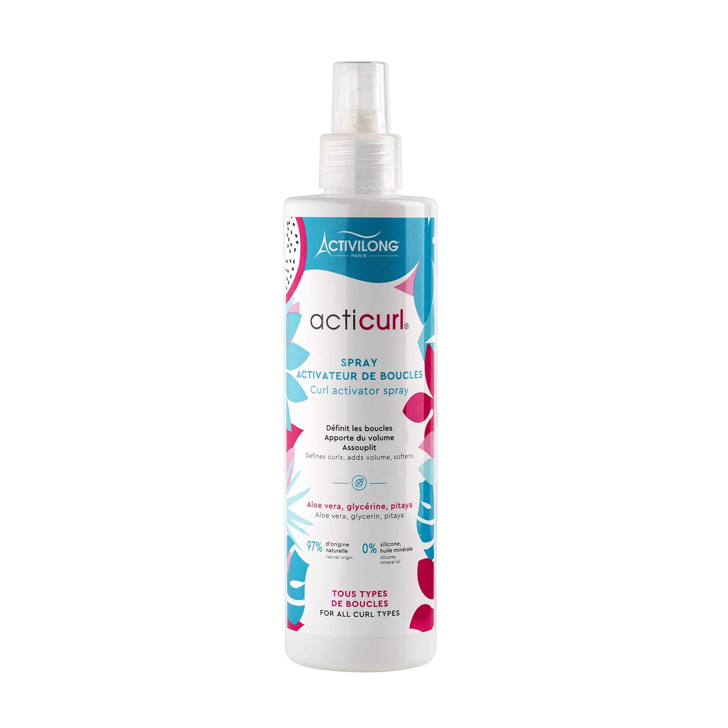 Activilong Acticurl Spray Activateur Hydra Curl Fruit du Dragon Pitaya Glycérine Aloe Vera 250 Ml