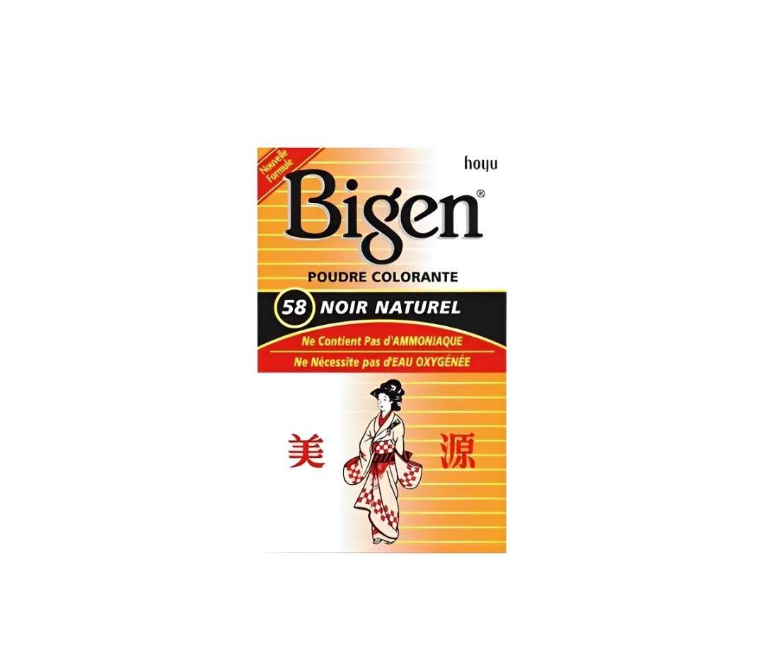 Poudre colorante permanente pour cheveux Bigen - 58 - noir naturel