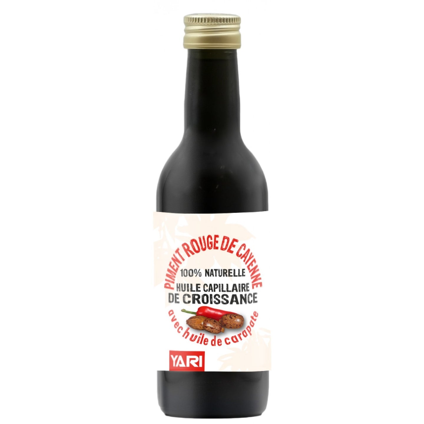 Huile de piment rouge et de carapate 100 % naturelle Yari 250 ml