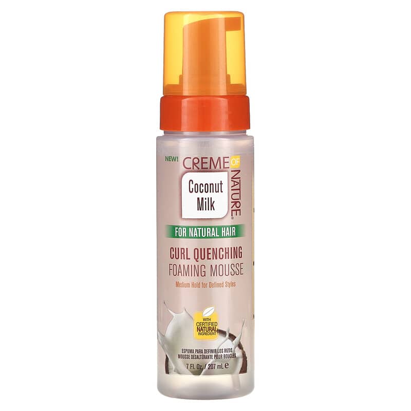 Mousse moussante désaltérante pour boucles au lait de coco de Creme Of Nature