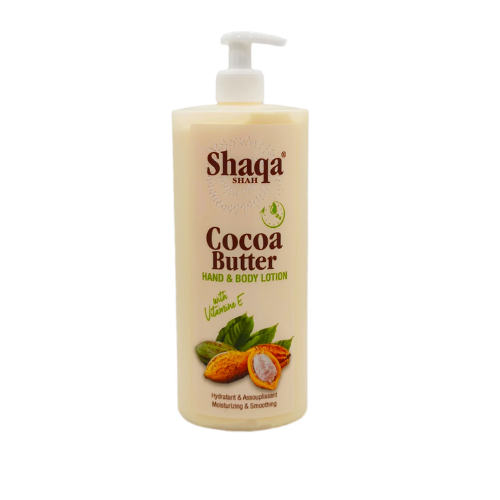 Lotion pour les mains et le corps au beurre de cacao Shaqa Shah 32 oz