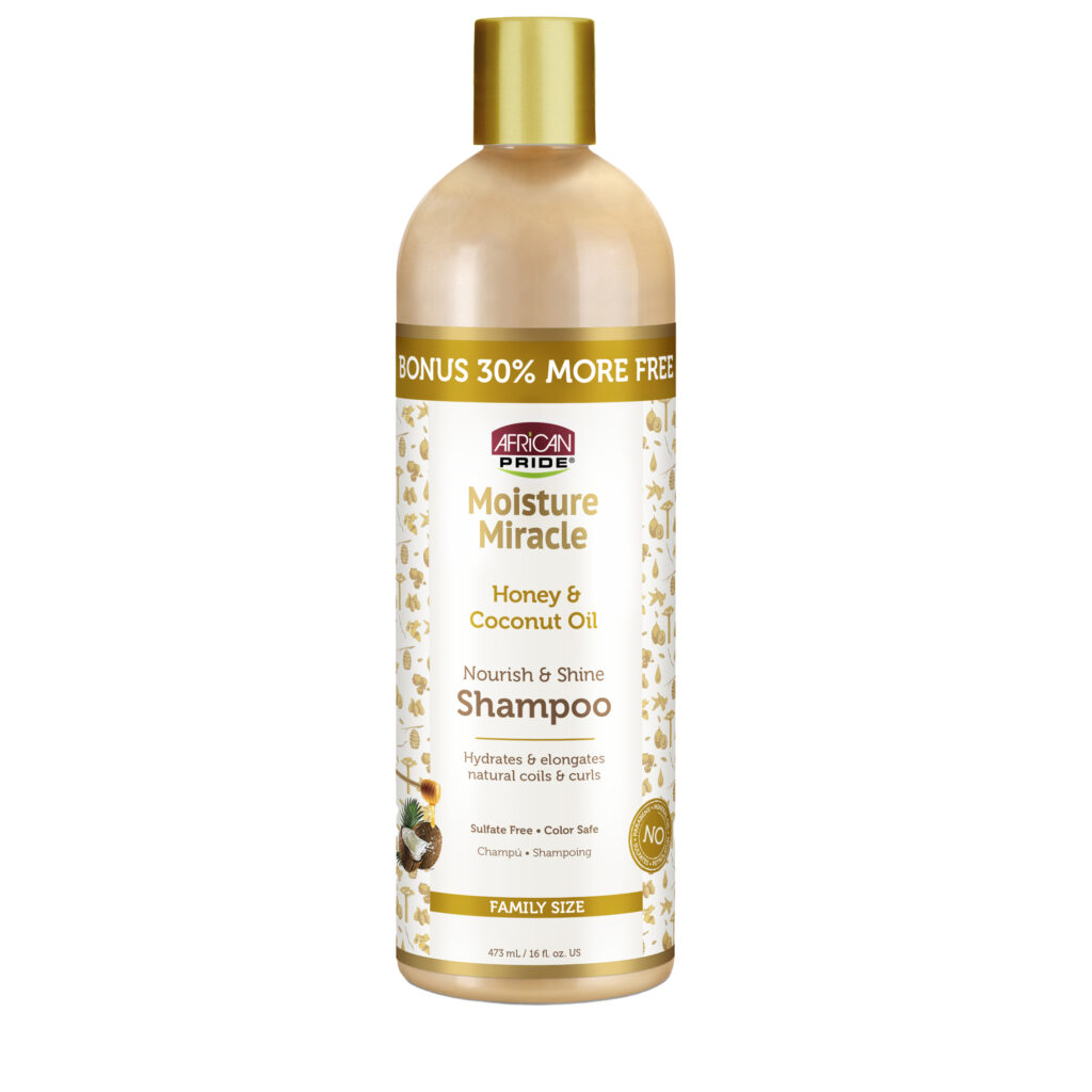 Shampooing au miel et à l'huile de coco Moisture Miracle d'African Pride, 16 oz