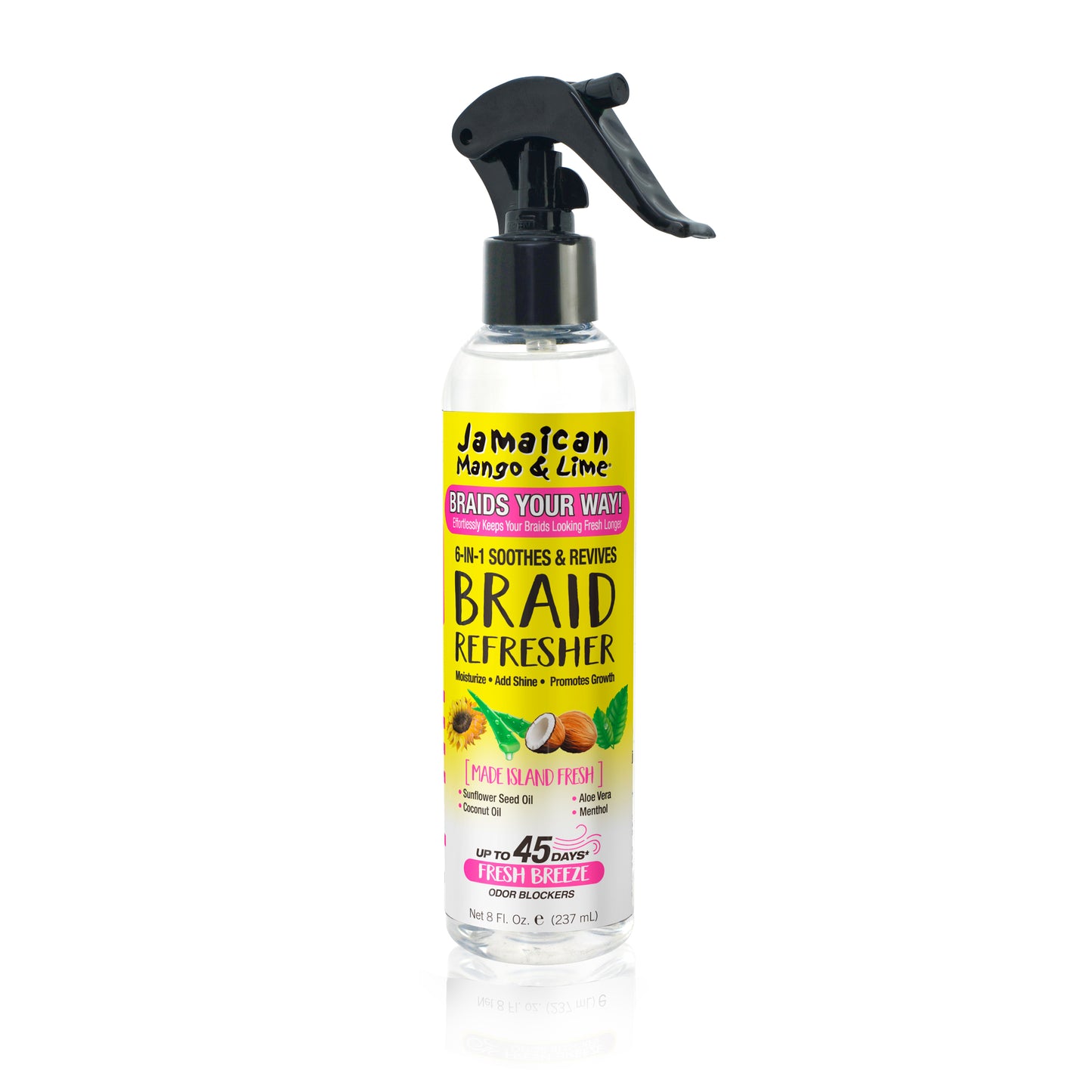 Spray Rafraîchisseur de tresses 6 en 1 de Jamaican Mango & Lime 237 ml