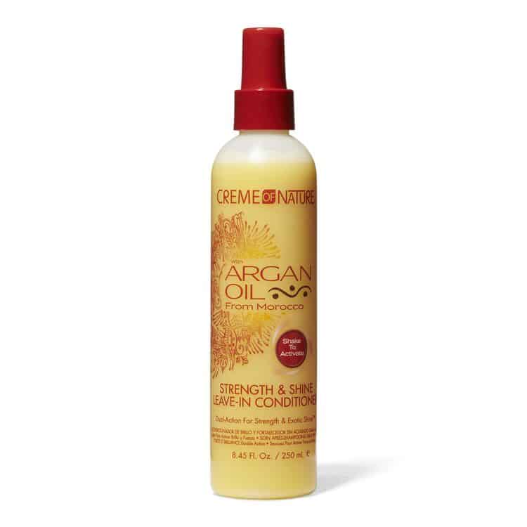 Après-shampoing sans rinçage Force et brillance à l'huile d'argan de Creme Of Nature 250 ml
