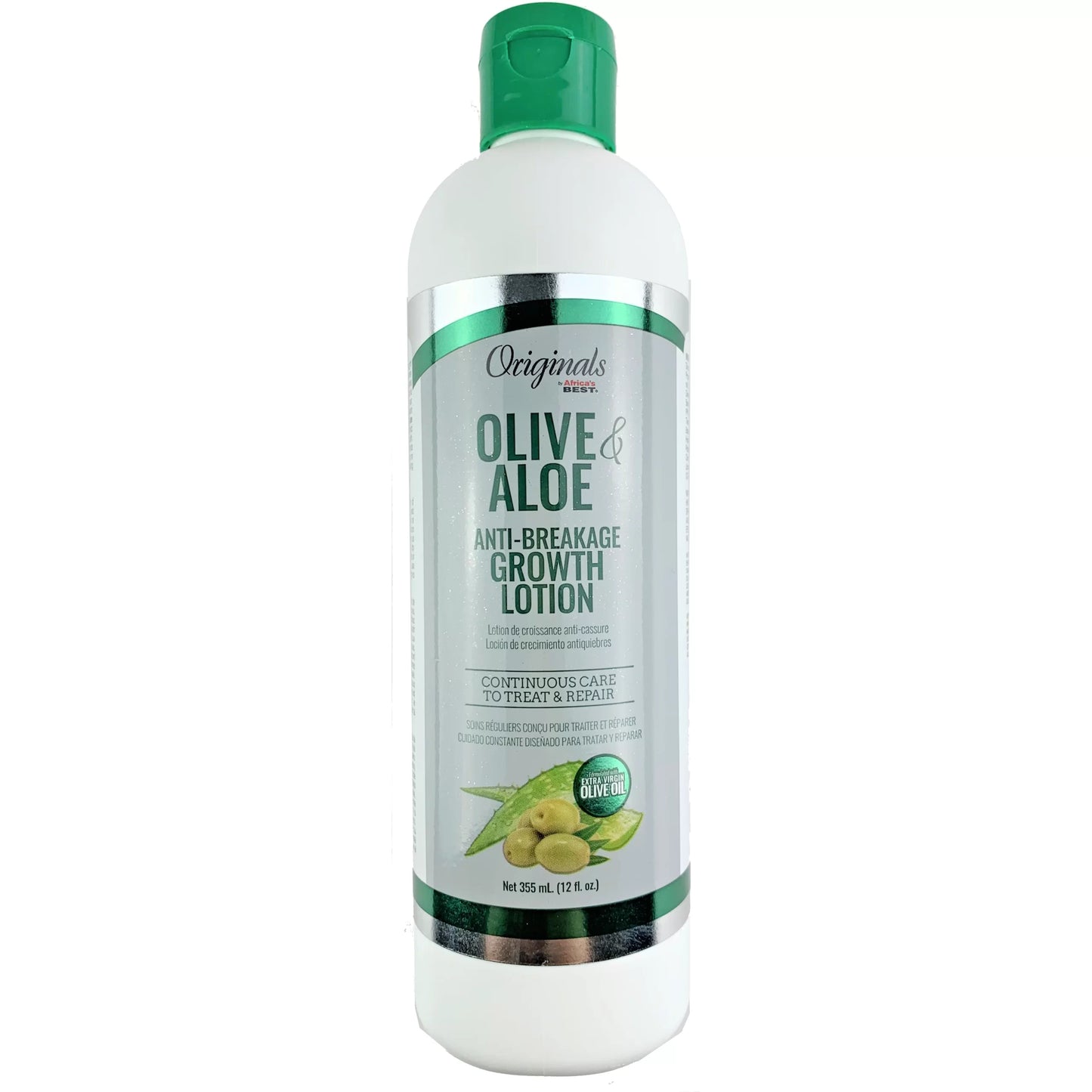 Lait de croissance anti-casse à l'olive et à l'aloès d'Africa's Best Originals 12 oz