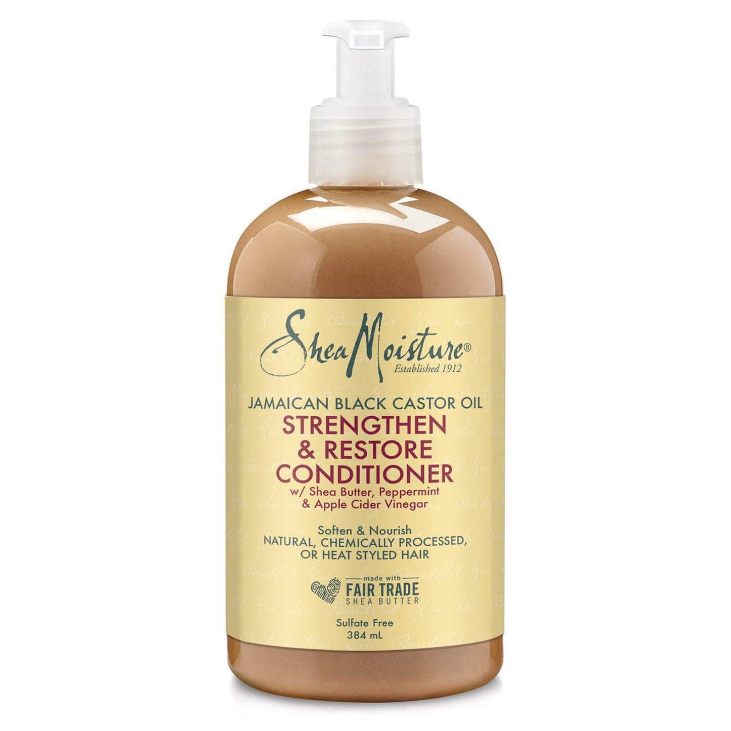 Après-shampooing fortifiant et réparateur à l'huile de ricin noire jamaïcaine de Shea Moisture, 384 ml
