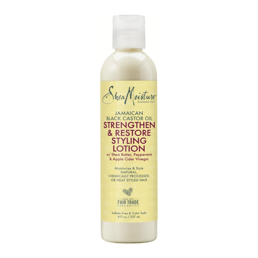 Lotion coiffante renforçante, repousse et restaure à l'huile de ricin noire jamaïcaine de Shea Moisture, 237 ml