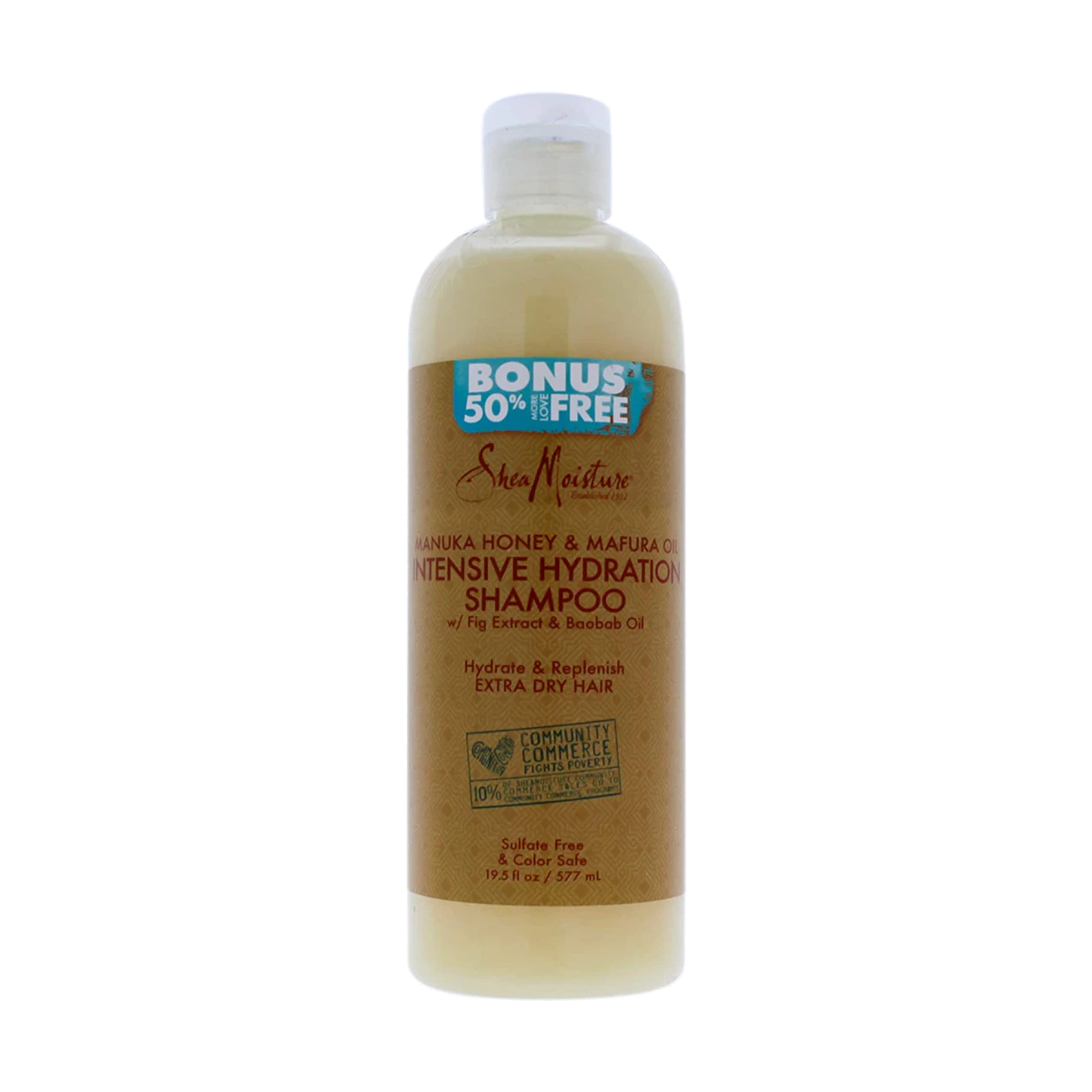 Shampoing hydratant intensif au miel de Manuka et à l'huile de mafura de Shea Moisture 577 ml