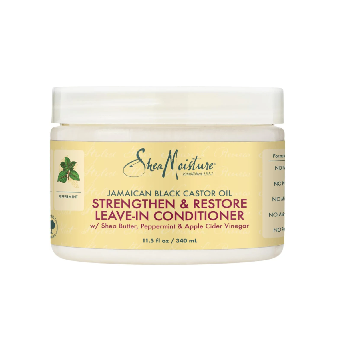Après-shampooing sans rinçage renforçant/repoussant et réparateur à l'huile de ricin noire jamaïcaine de Shea Moisture, 16 oz