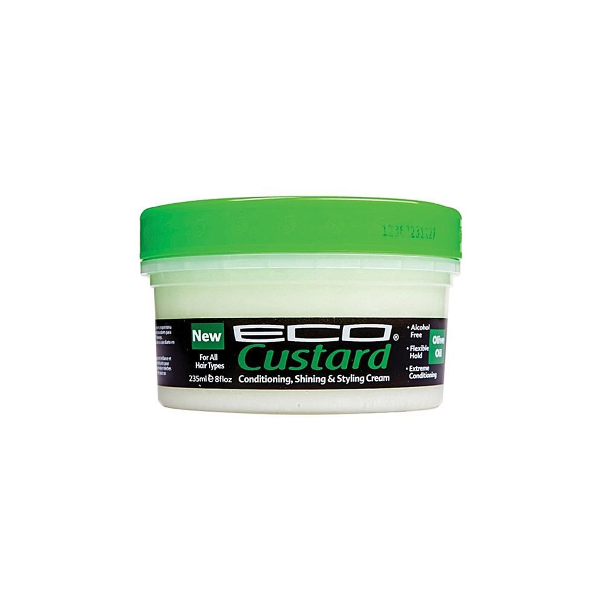 Crème revitalisante, lustrante et coiffante à l'huile d'olive Eco Curl N Styling Custard 235 ml