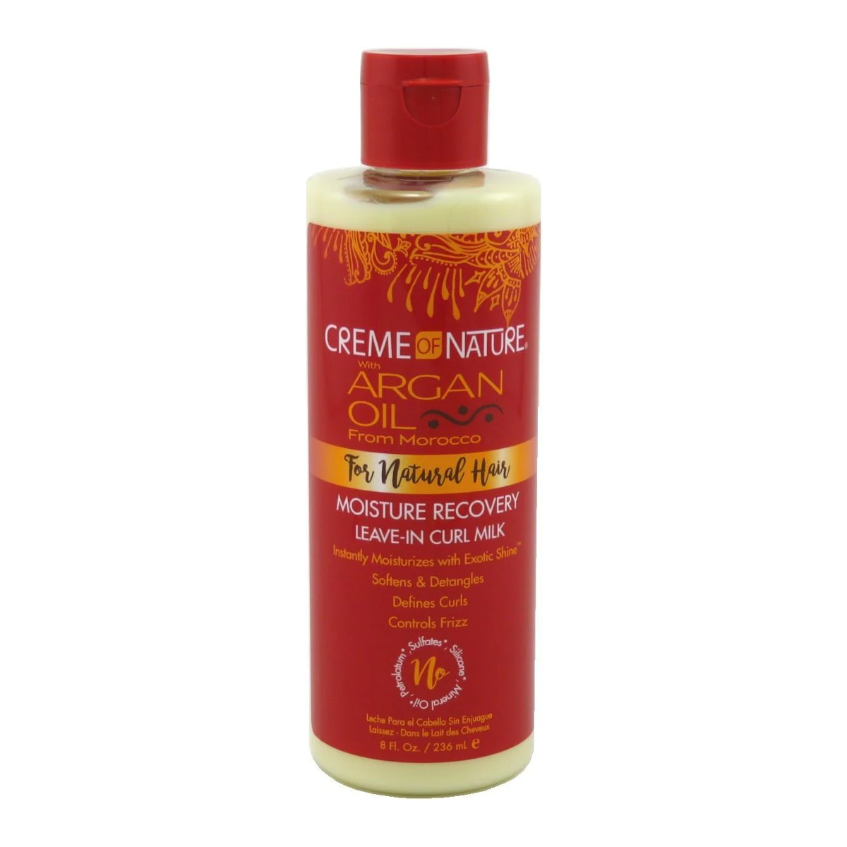 Crème of nature d'argan, soin hydratant sans rinçage pour boucles Curl Mik, 236 ml