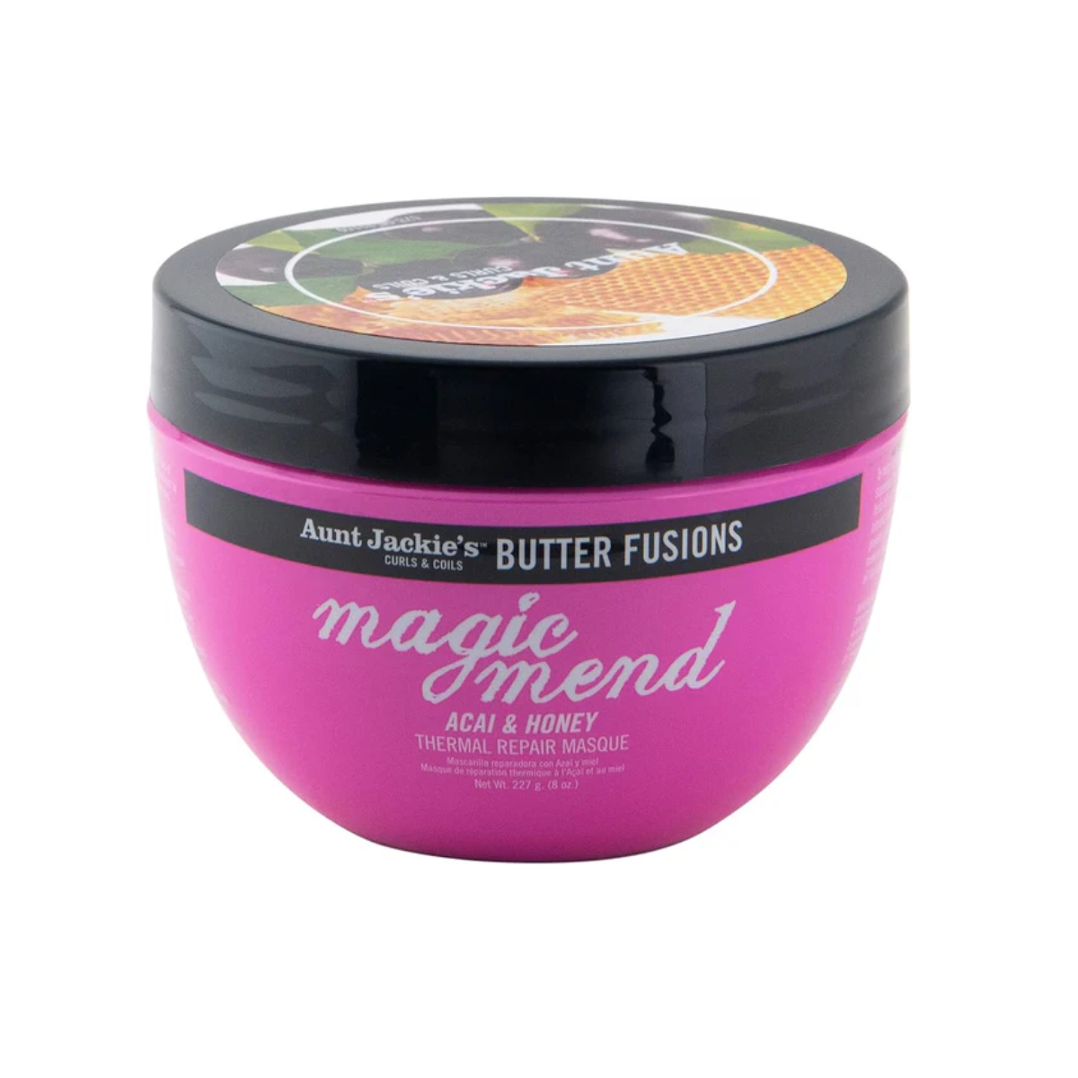 Masque revitalisant pour cheveux réparateur thermique à l'açaï et au miel de Aunt Jackie's Butter Fusions Magic Mend, 227 g