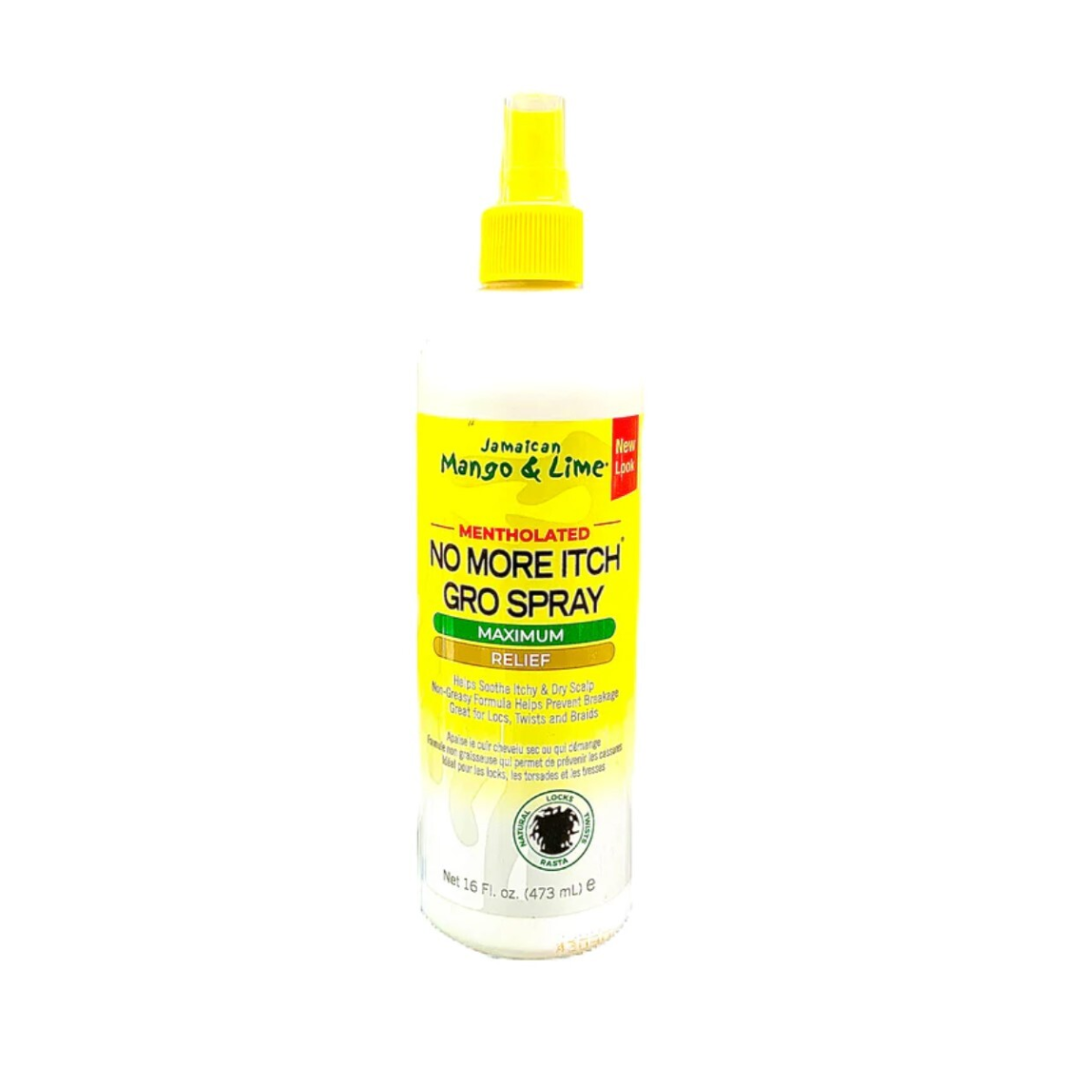 Spray Gro No More Itch, anti-démangeaison soulagement maximale mentholé de Jamaican Mango & Lime 473 ml (16 oz.)