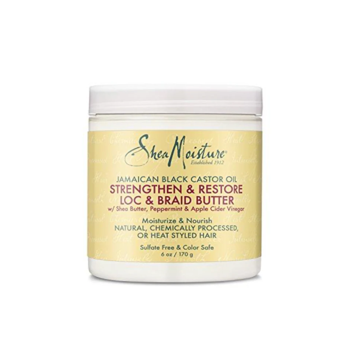 Beurre pour tresses et locks à l'huile de ricin noire jamaïcaine Shea Moisture Strength And Restore 170g