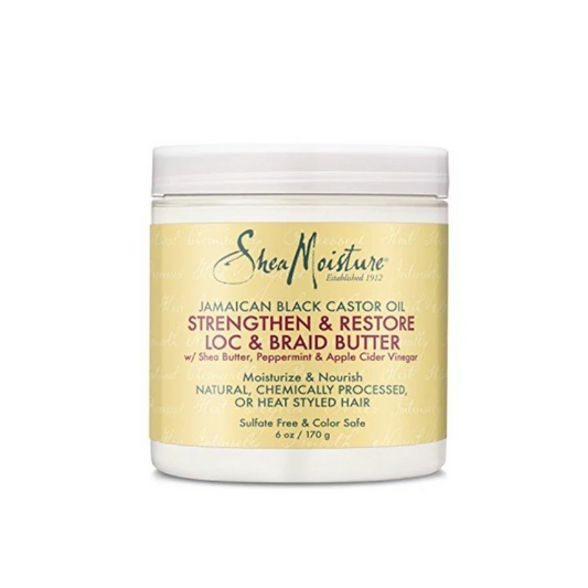 Beurre pour tresses et locks à l'huile de ricin noire jamaïcaine Shea Moisture Strength And Restore 170g
