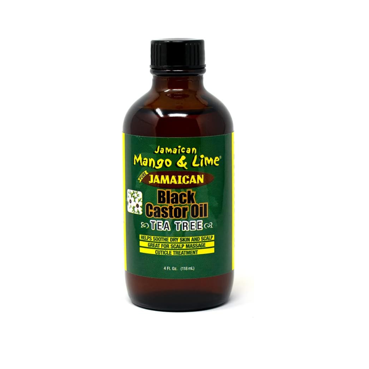 Huile de ricin noire avec l’ huile de l’arbre à thé biologique de jamaican mango & lime, 118 ml