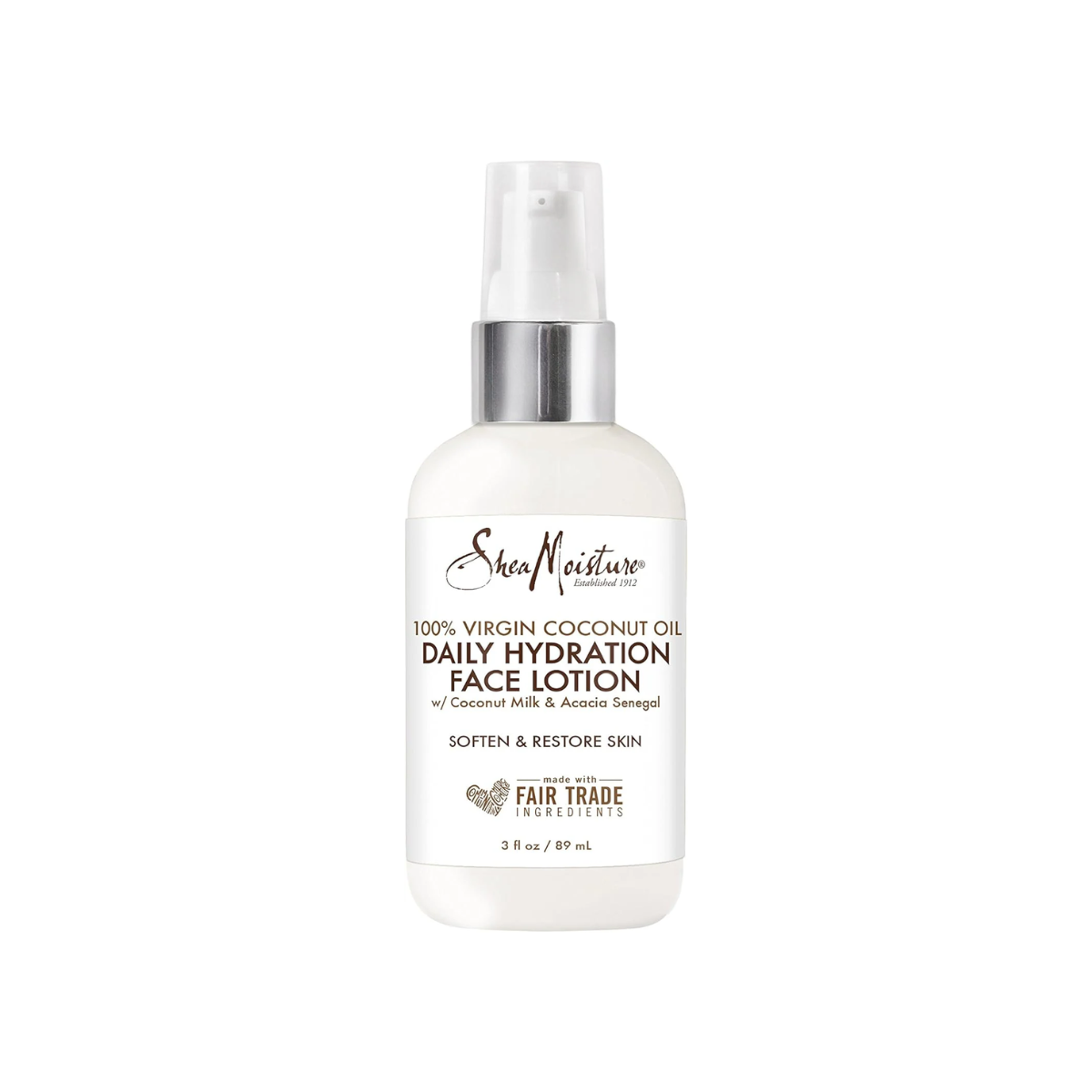 Lotion hydratante quotidienne pour le visage à l'huile de coco 100 % vierge de Shea Moisture par For Unisex - Hydratant 3 oz