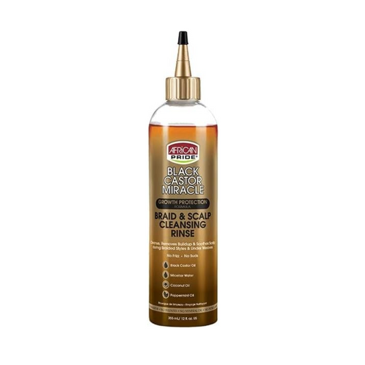 Shampooing nettoyant pour tresses et cuir chevelu Black Castor Miracle d'African Pride, sans frisottis et sans mousse, 355 ml