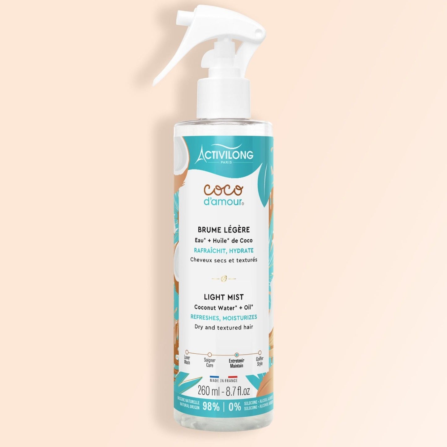 Coco D'amour Brume Légère Activilong 260 Ml Pour Cheveux Secs Et Texturés