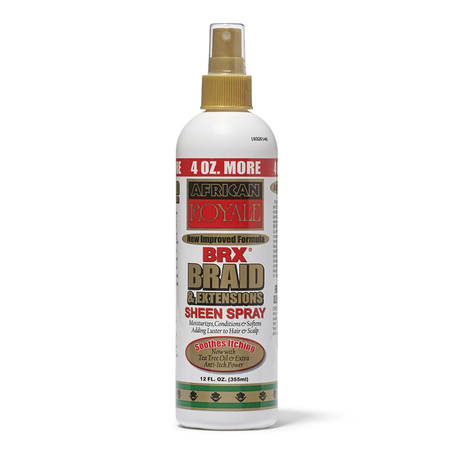 Spray brillant pour tresses et extensions African Royale Brx, 12 oz