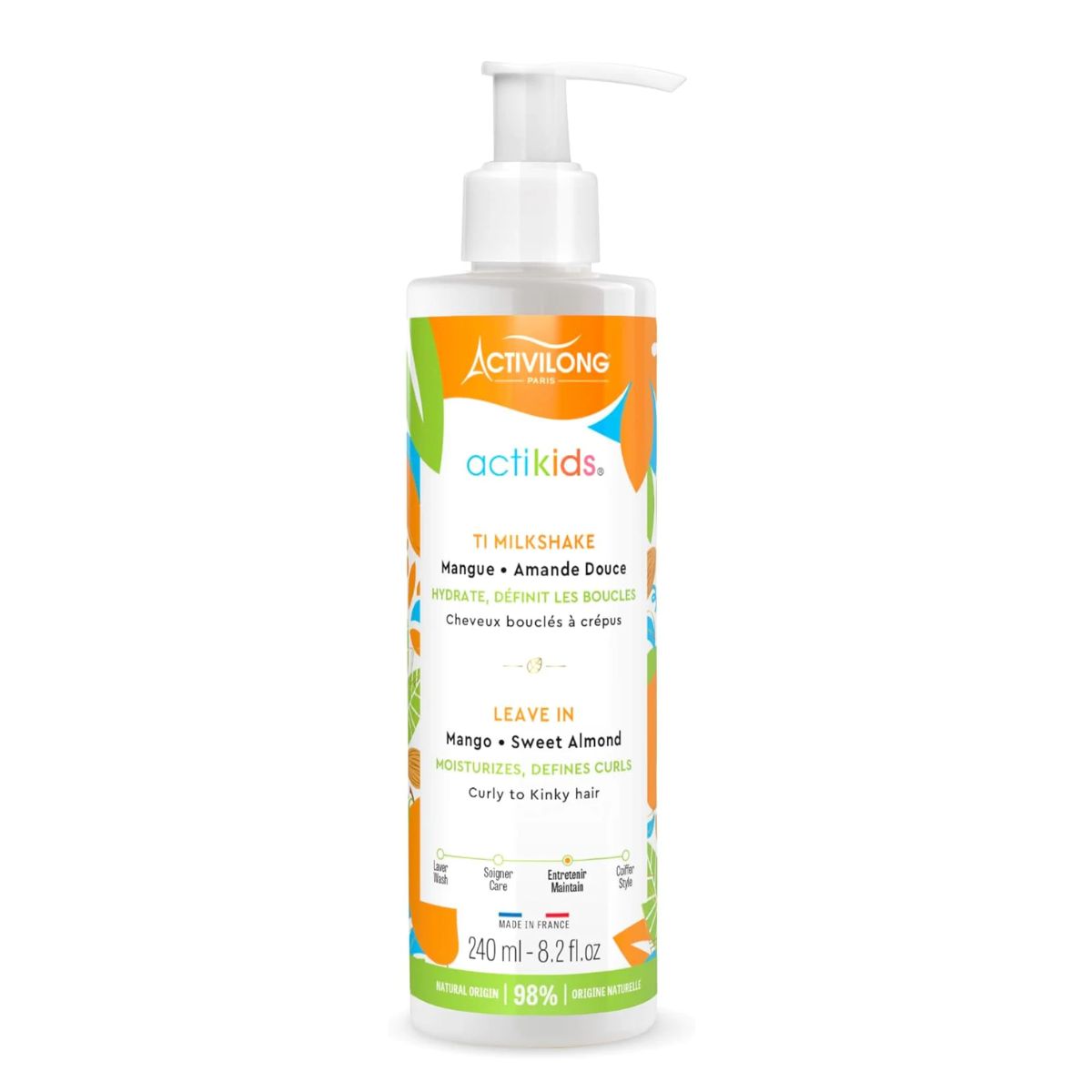 Activilong Actikids Ti Milk Shake Après-Shampooing Sans Rinçage Mangue Et Amande Douce 240 ml