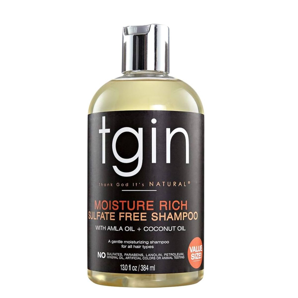 Tgin Thank God It's Natural Shampooing riche en humidité sans sulfate avec huile d'amla + huile de coco 13 Fl Oz
