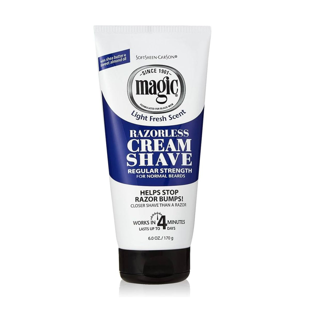 Crème de rasage sans rasoir Magic, force régulière, parfum frais et léger, 170 ml