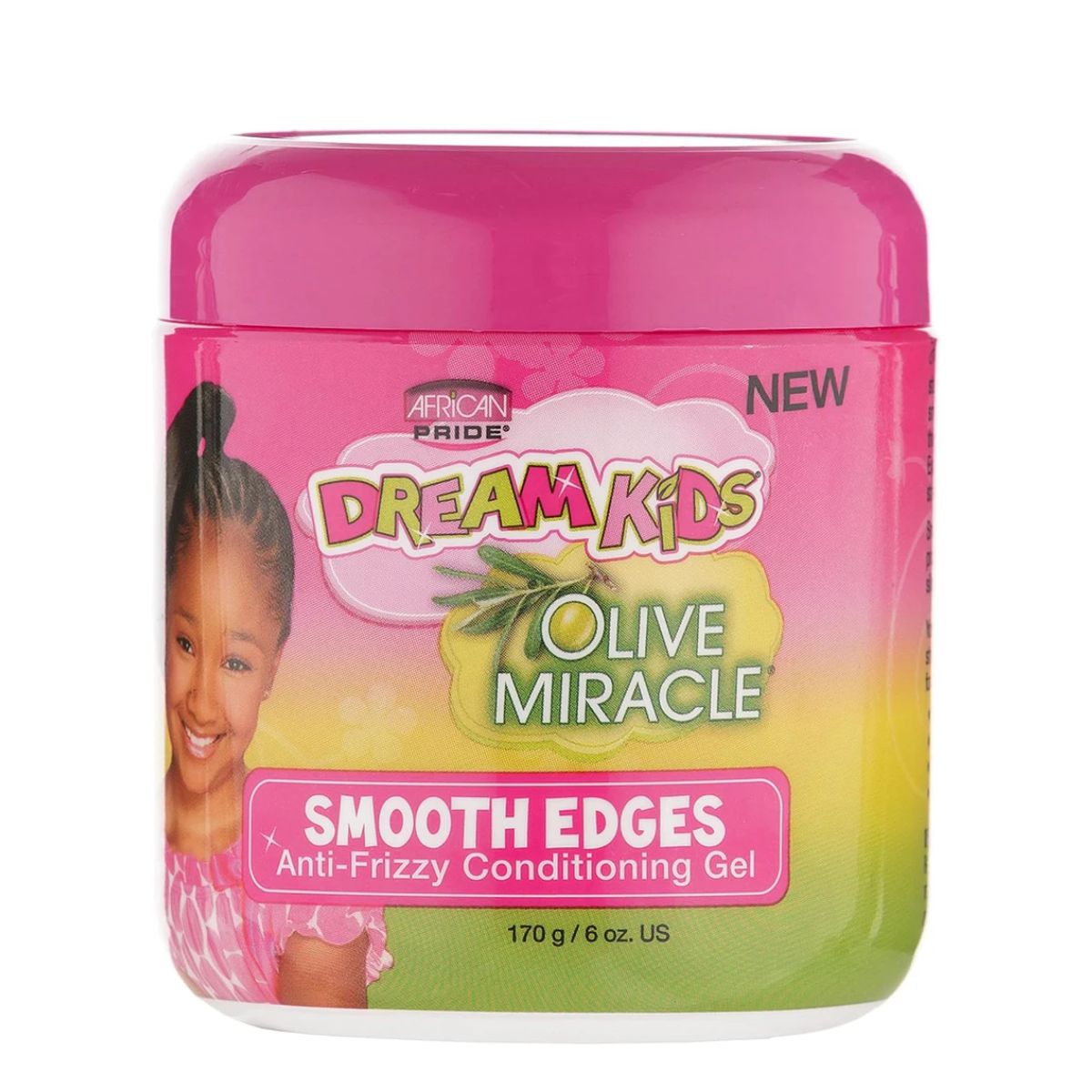 African Pride Dream Kids Olive Miracle Gel revitalisant anti-frisottis pour bords lisses 170 g