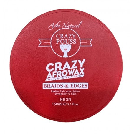 Cire coiffante tenue forte Crazy Pouss avec ricin Afrowax 150 ml