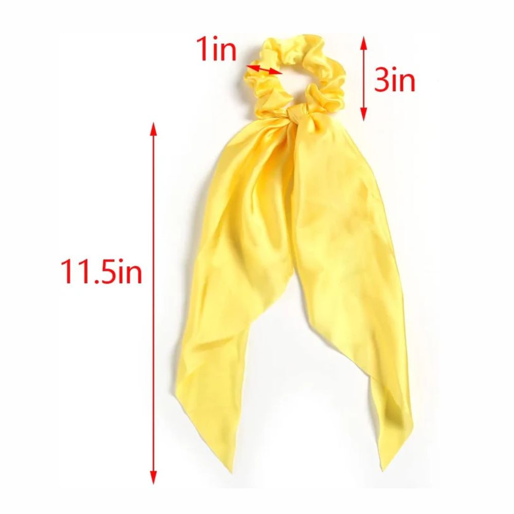 Chouchous pour cheveux avec nœud noué Élastique pour cheveux Élastique pour cheveux Jaune