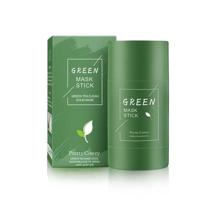 Masque solide nettoyant au thé vert Pretty Cowry en stick Argile purifiante pour le visage