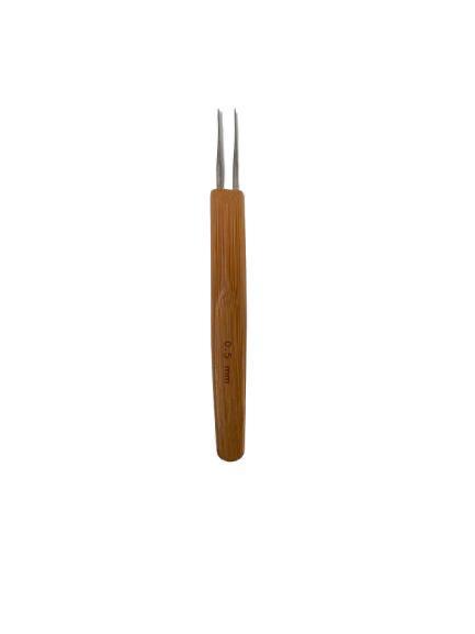 Crochet pour locks bambou double aiguille