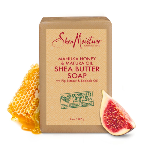 Barre de savon naturelle au beurre de karité et au miel de Manuka et à l'huile de mafura de Shea Moisture avec extrait de figue et huile de baobab