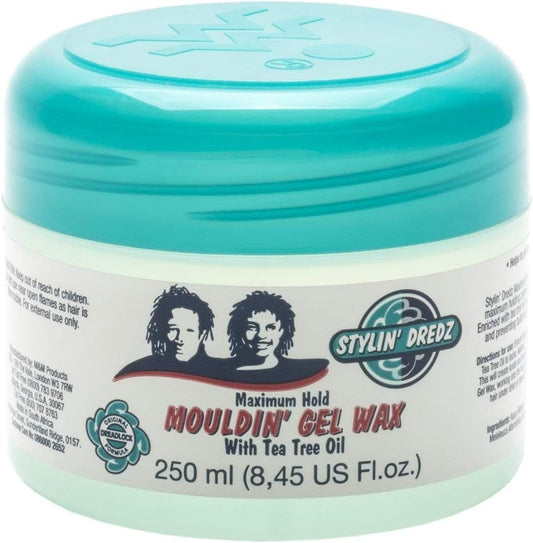 Stylin' Dredz Moulding Strong Gel Cire Tenue Maximale Avec Huile D'Arbre À Thé Soin Capillaire Pour Dreadlocks 250 Ml