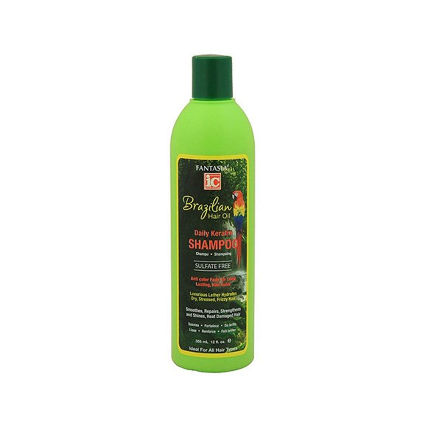 Shampoing quotidien à la kératine à l'huile brésilienne pour cheveux de Fantasia 355 ml