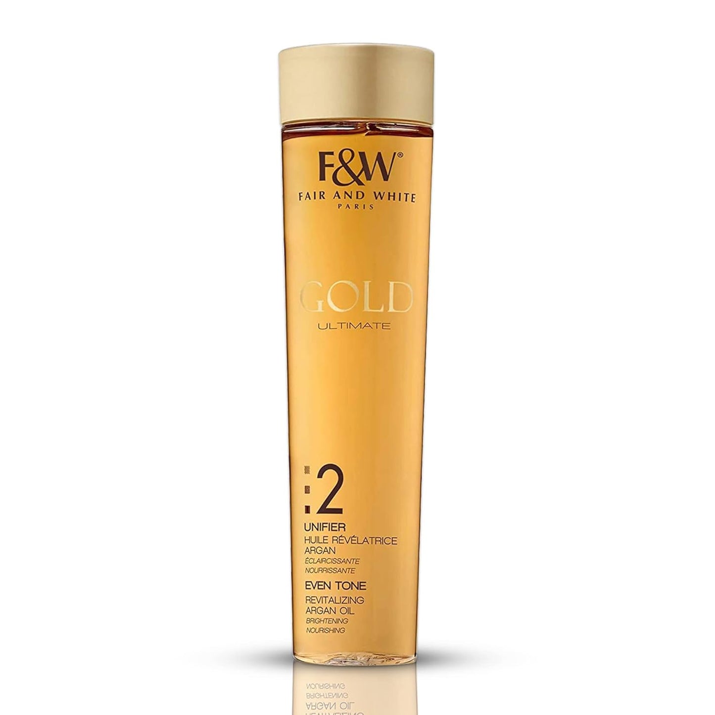 Fair And White 2 : Huile d'Argan Revitalisante Gold - Nourrissante et Éclaircissante, Sans Hydroquinone, 200 ml