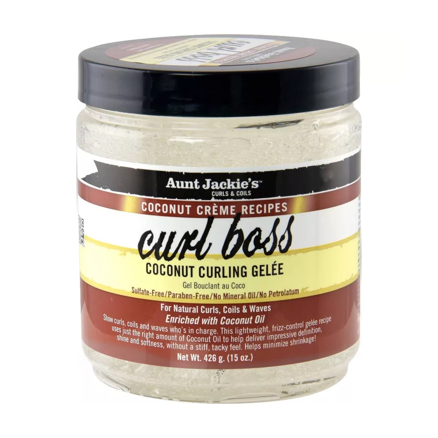 Gelée bouclante Curl Boss Coconut Creme de Tante Jackies, 15 oz.